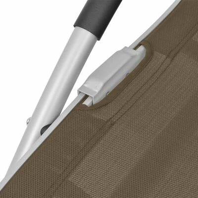 VidaXL Chaise longue avec oreiller Aluminium et textilène Taupe 8 VidaXL Chaise longue avec oreiller Aluminium et textilène Taupe – Image 6