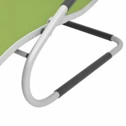 VidaXL Chaise longue avec oreiller Aluminium et textilène Vert 13 VidaXL Chaise longue avec oreiller Aluminium et textilène Vert -Bains de soleil Soldes image 6 47780