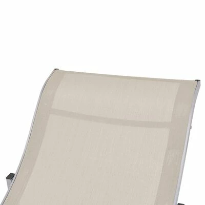 VidaXL Chaises longues pliables 2 pcs Crème Textilène 8 VidaXL Chaises longues pliables 2 pcs Crème Textilène – Image 6