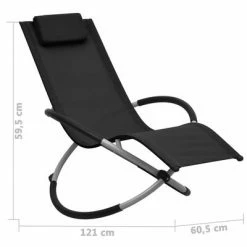 VidaXL Chaise longue pour enfants Acier Noir 13 VidaXL Chaise longue pour enfants Acier Noir -Bains de soleil Soldes image 6 47793