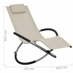VidaXL Chaise longue pour enfants Acier Crème 13 VidaXL Chaise longue pour enfants Acier Crème -Bains de soleil Soldes image 6 47794