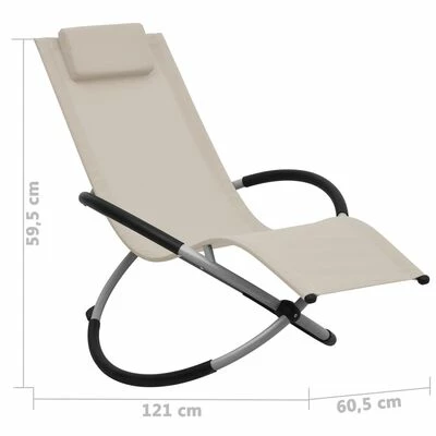 VidaXL Chaise longue pour enfants Acier Crème 8 VidaXL Chaise longue pour enfants Acier Crème – Image 6