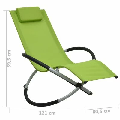VidaXL Chaise longue pour enfants Acier Vert 8 VidaXL Chaise longue pour enfants Acier Vert – Image 6