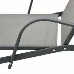 VidaXL Chaise longue Acier et textilène 12 VidaXL Chaise longue Acier et textilène -Bains de soleil Soldes image 6 47845