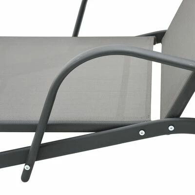 VidaXL Chaise longue Acier et textilène 7 VidaXL Chaise longue Acier et textilène – Image 6