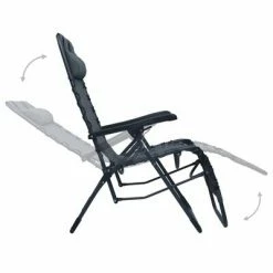 VidaXL Chaise pliable de terrasse Gris Textilène 13 VidaXL Chaise pliable de terrasse Gris Textilène -Bains de soleil Soldes image 6 47898