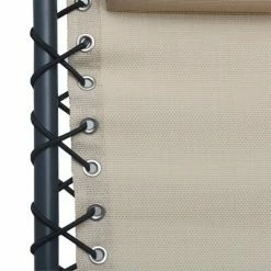 VidaXL Chaise pliable de terrasse Crème Textilène -Bains de soleil Soldes image 6 47900