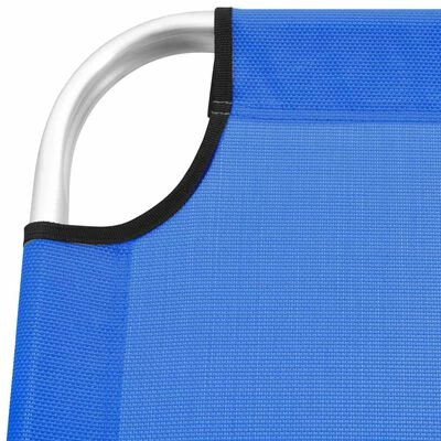 VidaXL Chaise longue pliable extra haute pour seniors Bleu Aluminium 8 VidaXL Chaise longue pliable extra haute pour seniors Bleu Aluminium – Image 6