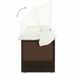 VidaXL Canapé de jardin avec auvent Résine tressée Marron 13 VidaXL Canapé de jardin avec auvent Résine tressée Marron -Bains de soleil Soldes image 6 49394