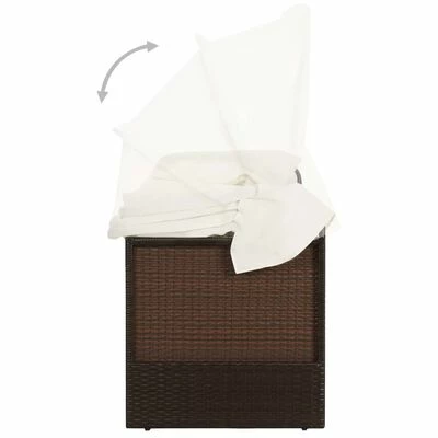 VidaXL Canapé de jardin avec auvent Résine tressée Marron 8 VidaXL Canapé de jardin avec auvent Résine tressée Marron – Image 6