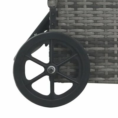 VidaXL Chaise longue avec roues Résine tressée Anthracite 8 VidaXL Chaise longue avec roues Résine tressée Anthracite – Image 6